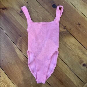 Hunza G Pink Textured Swimsuit